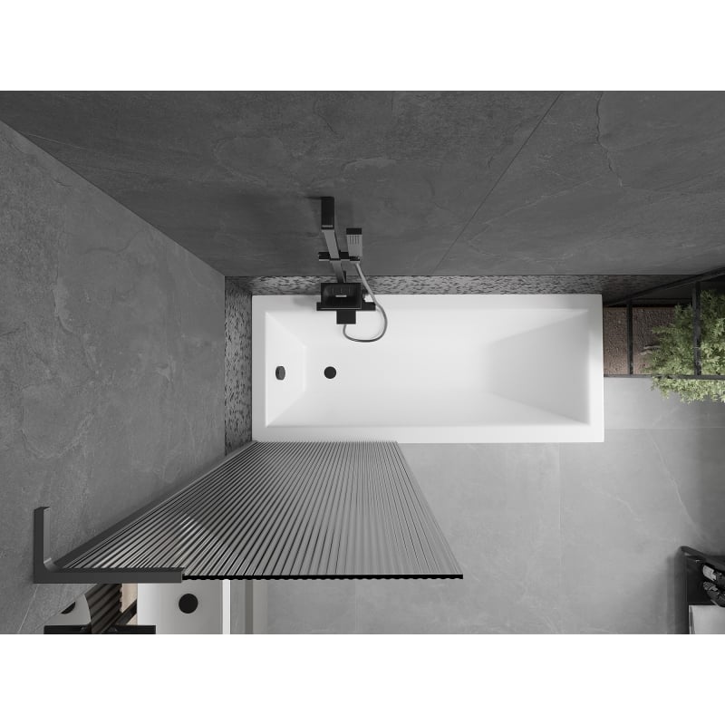 Mexen Next L parawan nawannowy 1-skrzydłowy 70 x 150 cm, prążki, gun metal - 895-070-000-03-09-95