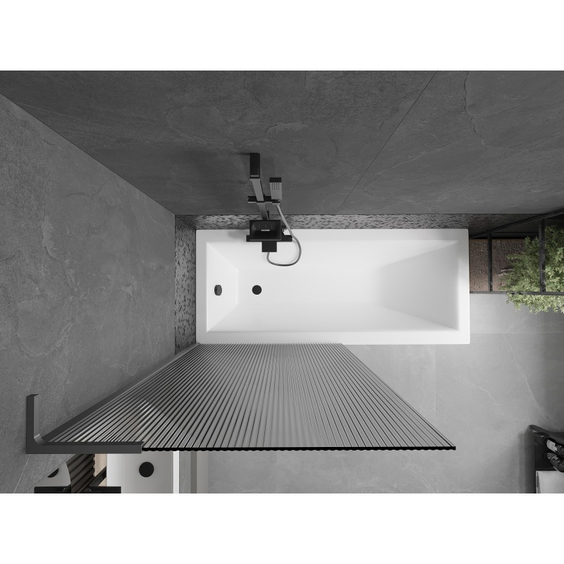Mexen Next L parawan nawannowy 1-skrzydłowy 90 x 150 cm, prążki, gun metal - 895-090-000-03-09-95