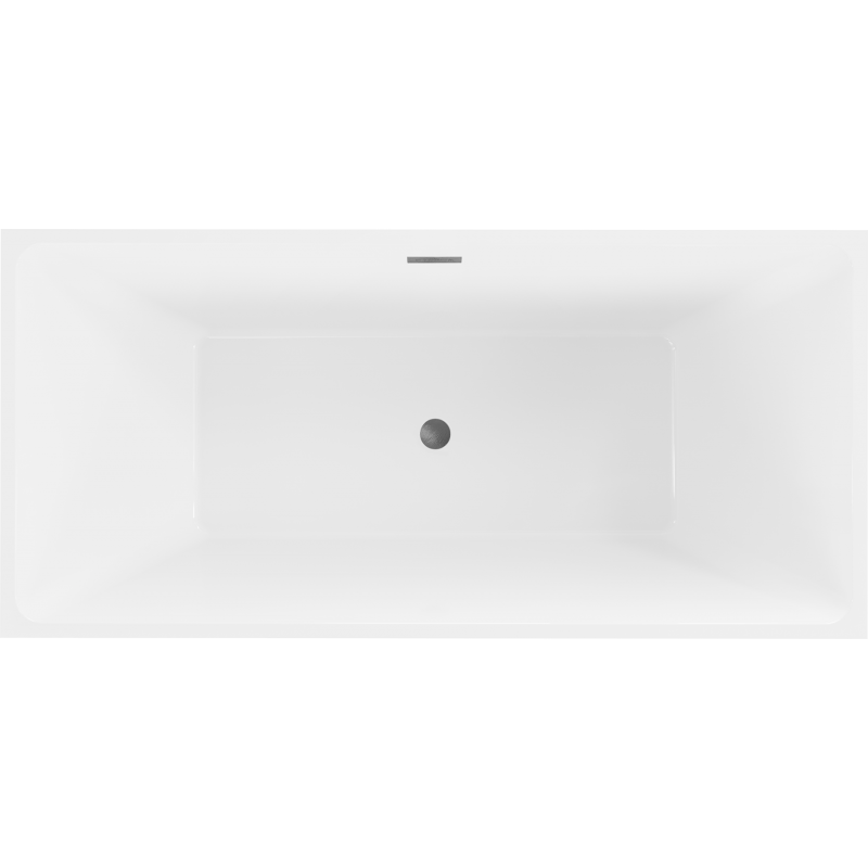Mexen Nita wanna wolnostojąca 170 x 80 cm, biała, przelew gun gray szczotkowany - 52091708000-66