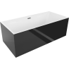 Mexen Nita wanna wolnostojąca 170 x 80 cm, biała/czarna, przelew gun gray szczotkowany - 52091708075-66
