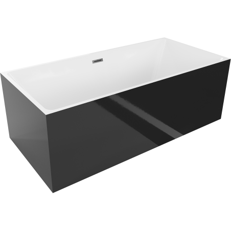 Mexen Nita wanna wolnostojąca 170 x 80 cm, biała/czarna, przelew gun metal - 52091708075-95