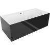 Mexen Nita wanna wolnostojąca 170 x 80 cm, biała/czarna, przelew gun metal - 52091708075-95