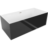 Mexen Nita wanna wolnostojąca 170 x 80 cm, biała/czarna, przelew nikiel szczotkowany - 52091708075-97