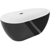 Mexen Eos wanna wolnostojąca 150 x 75 cm, biała/czarna, przelew gun metal - 52471507575-95