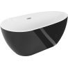 Mexen Eos wanna wolnostojąca 170 x 75 cm, biała/czarna, przelew nikiel szczotkowany - 52471707575-97