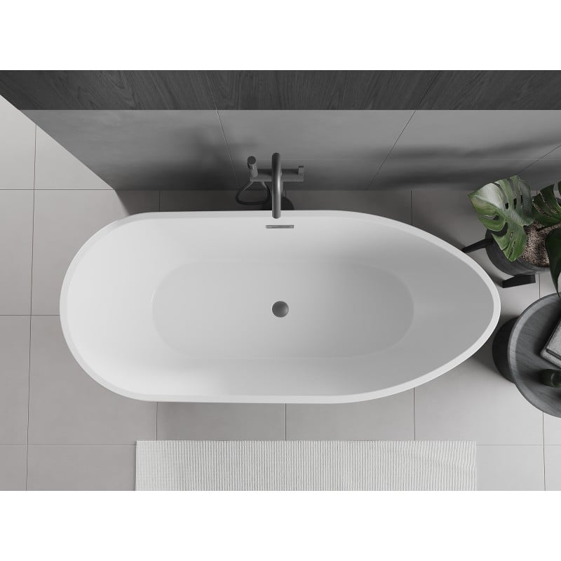 Mexen Eos wanna wolnostojąca 170 x 75 cm, biała/czarna, przelew gun metal - 52471707575-95
