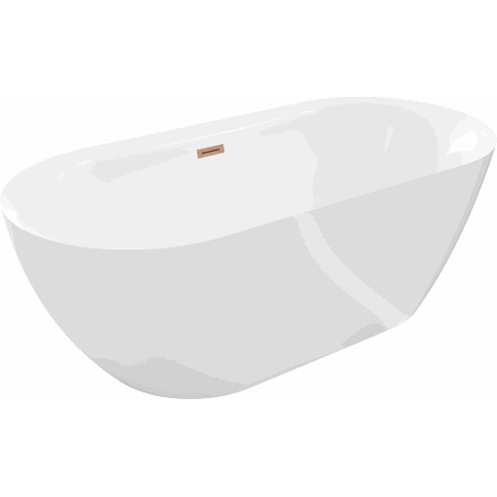 Mexen Roxy wanna wolnostojąca 170 x 80 cm, biała, przelew miedź szczotkowana - 51201708000-65