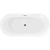 Mexen Roxy wanna wolnostojąca 170 x 80 cm, biała, przelew czarny - 51201708000-70