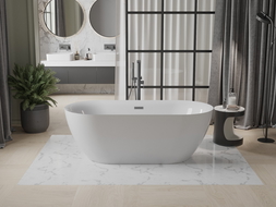 Mexen Roxy wanna wolnostojąca 170 x 80 cm, biała, przelew gun metal - 51201708000-95