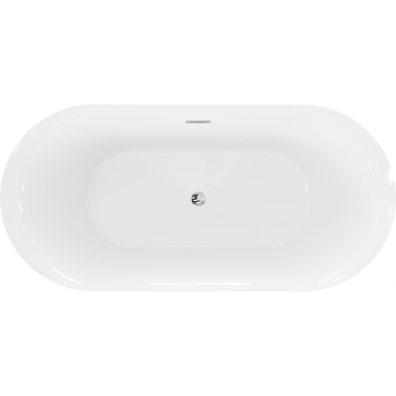 Mexen Roxy wanna wolnostojąca 170 x 80 cm, biała/czarna, przelew chrom - 51201708075-01