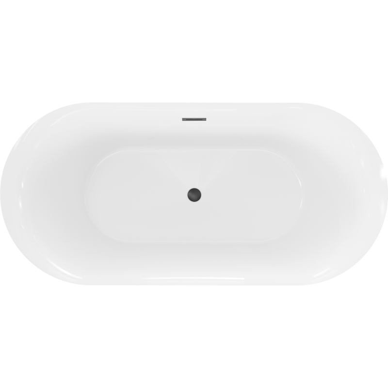 Mexen Roxy wanna wolnostojąca 170 x 80 cm, biała/czarna, przelew czarny - 51201708075-70