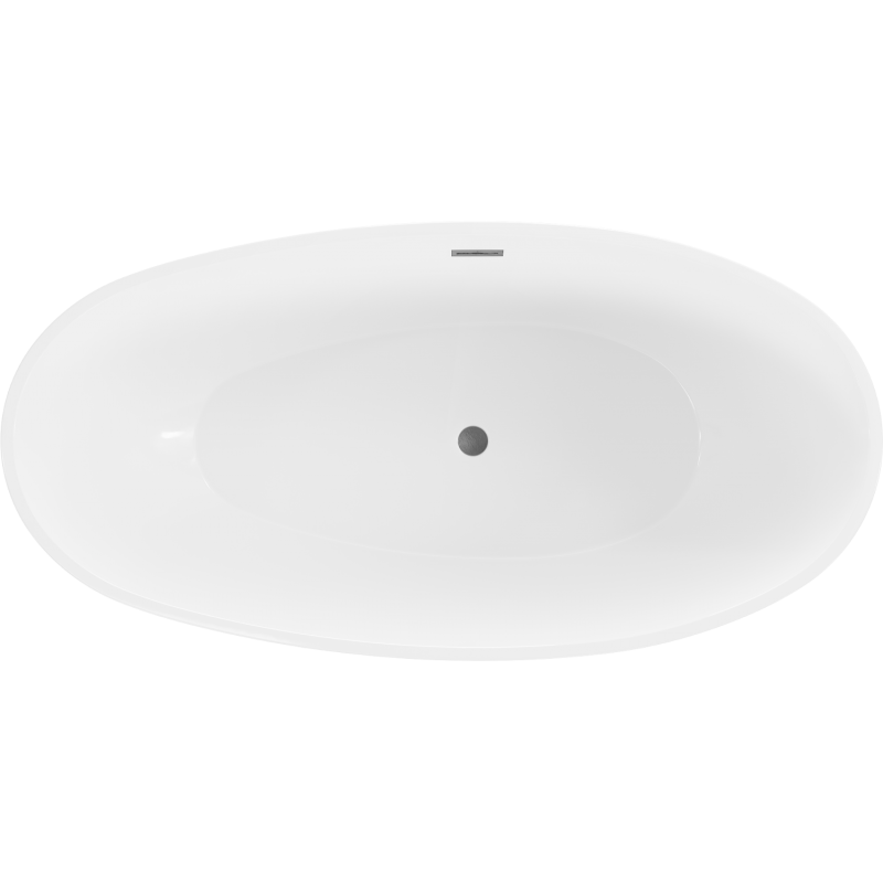 Mexen Bilbao wanna wolnostojąca 180 x 90 cm, biała, przelew gun gray szczotkowany - 51311809000-66