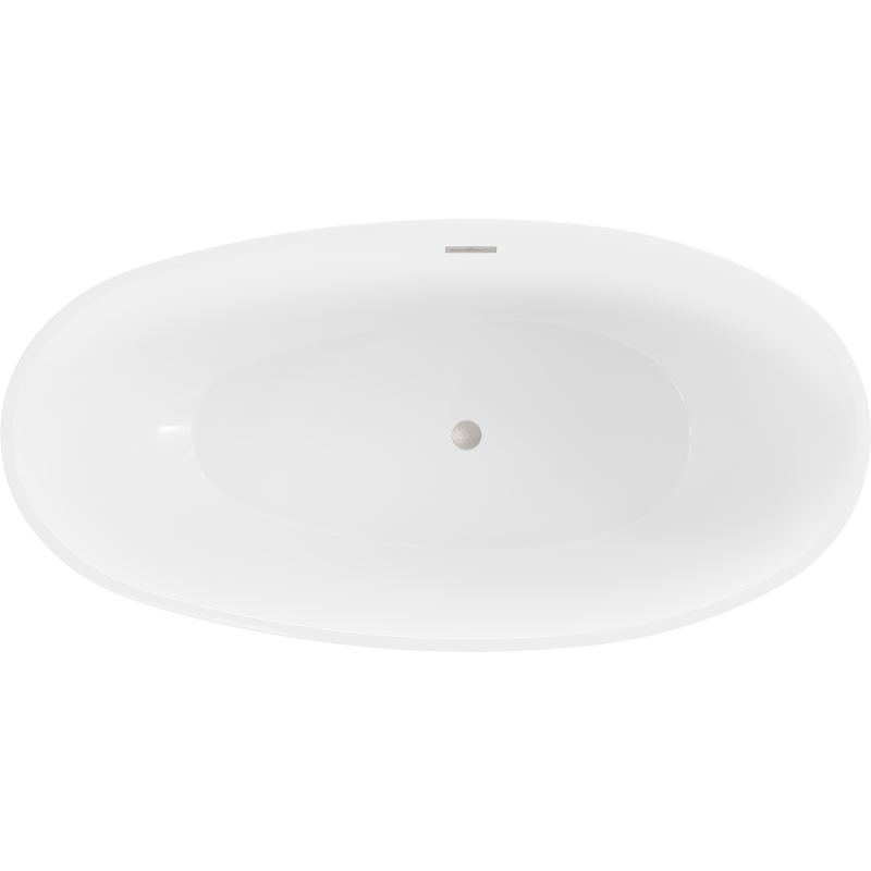 Mexen Bilbao wanna wolnostojąca 180 x 90 cm, biała, przelew nikiel szczotkowany - 51311809000-97