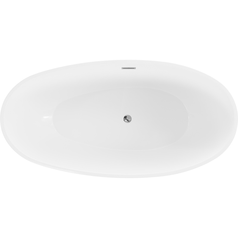 Mexen Bilbao wanna wolnostojąca 180 x 90 cm, biała/czarna, przelew chrom - 51311809075-01