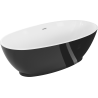 Mexen Bilbao wanna wolnostojąca 180 x 90 cm, biała/czarna, przelew biały - 51311809075-20
