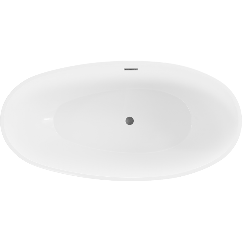 Mexen Bilbao wanna wolnostojąca 180 x 90 cm, biała/czarna, przelew gun gray szczotkowany - 51311809075-66