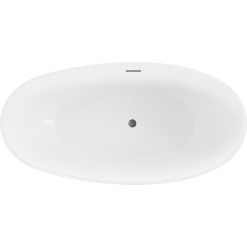 Mexen Bilbao wanna wolnostojąca 180 x 90 cm, biała/czarna, przelew gun metal - 51311809075-95