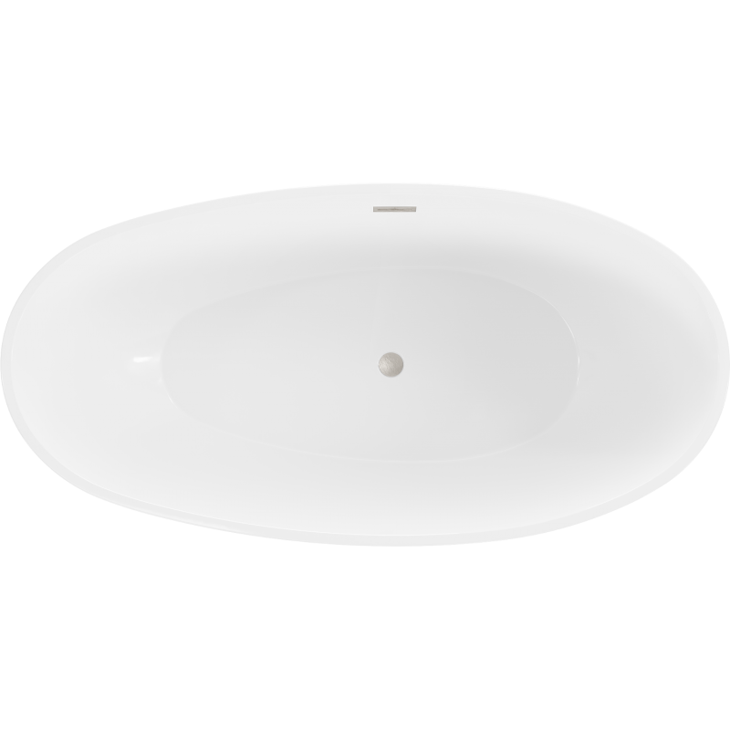 Mexen Bilbao wanna wolnostojąca 180 x 90 cm, biała/czarna, przelew nikiel szczotkowany - 51311809075-97