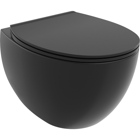 Mexen Egg miska wc Rimless z deską wolnoopadającą slim, duroplast, czarna mat - 30245070