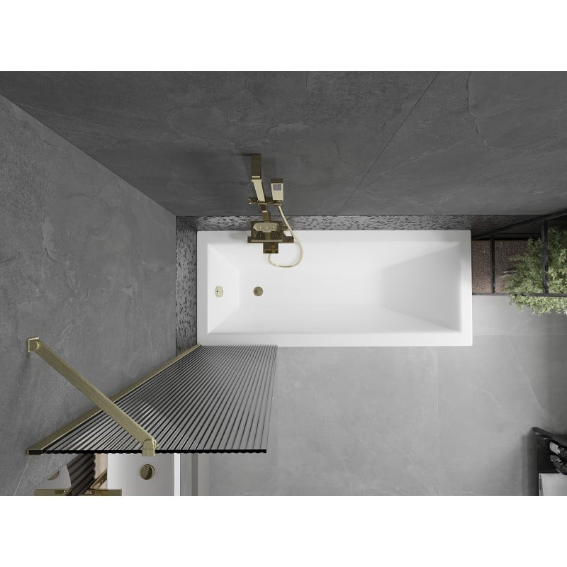 Mexen Next parawan nawannowy 1-skrzydłowy 50 x 150 cm, prążki, złoty szczotkowany - 895-050-000-00-09-55
