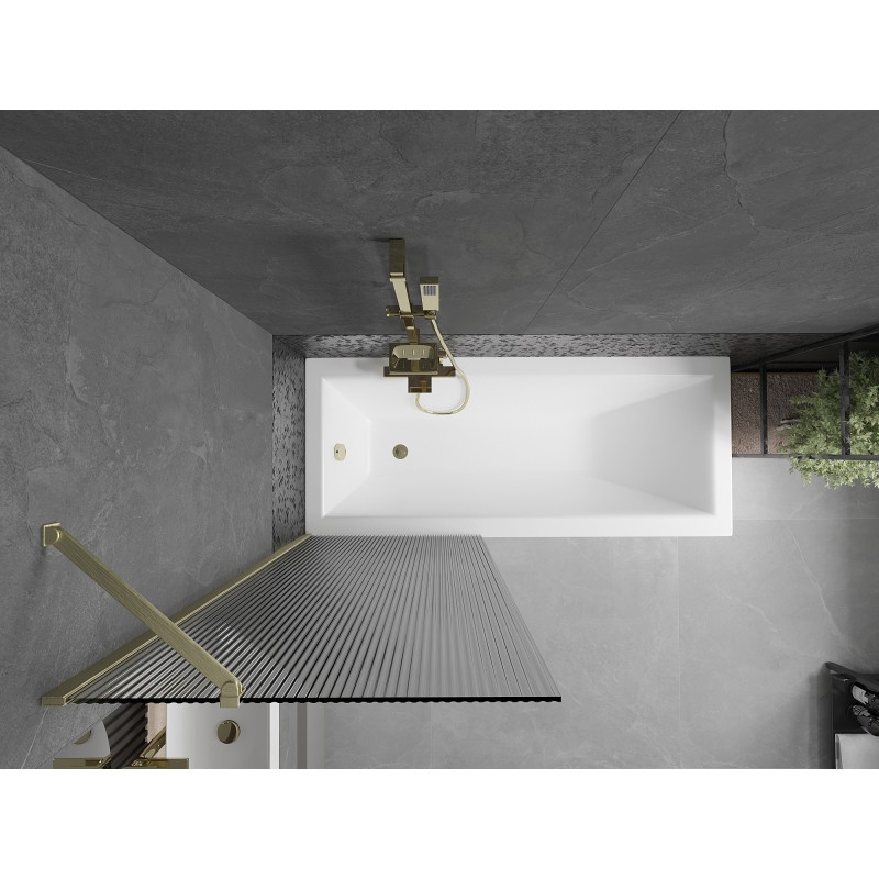 Mexen Next parawan nawannowy 1-skrzydłowy 70 x 150 cm, prążki, złoty szczotkowany - 895-070-000-00-09-55