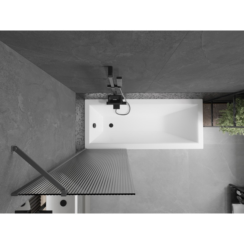 Mexen Next parawan nawannowy 1-skrzydłowy 60 x 150 cm, prążki, gun metal - 895-060-000-00-09-95