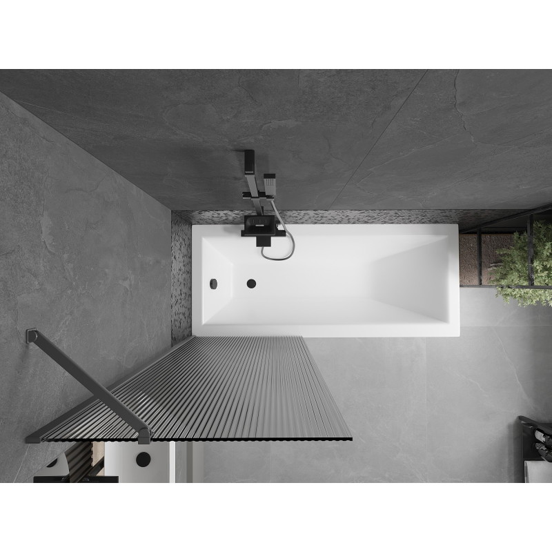 Mexen Next parawan nawannowy 1-skrzydłowy 70 x 150 cm, prążki, gun metal - 895-070-000-00-09-95