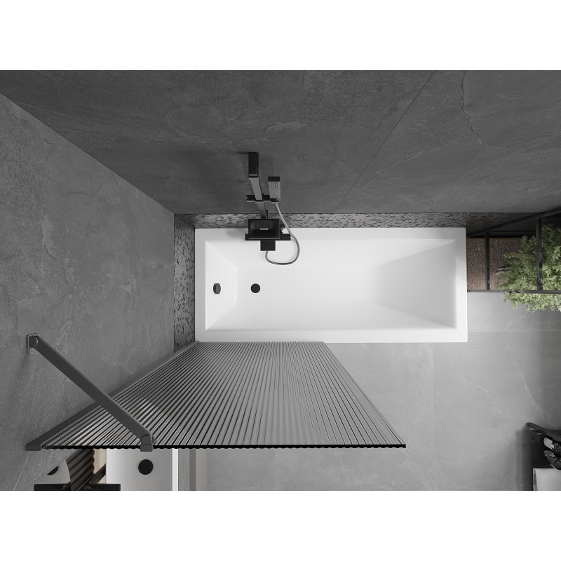 Mexen Next parawan nawannowy 1-skrzydłowy 80 x 150 cm, prążki, gun metal - 895-080-000-00-09-95
