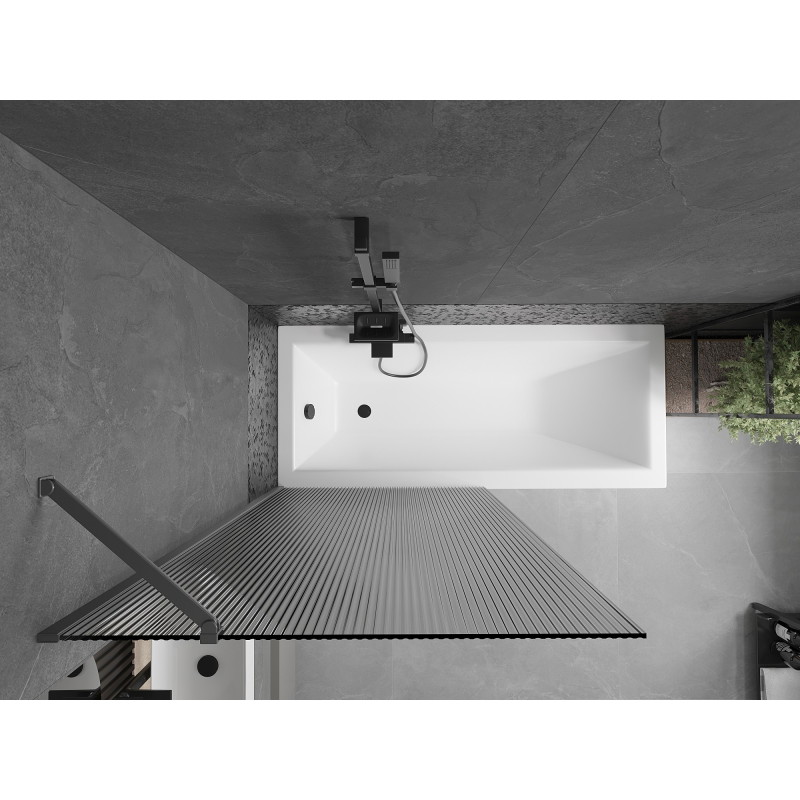 Mexen Next parawan nawannowy 1-skrzydłowy 90 x 150 cm, prążki, gun metal - 895-090-000-00-09-95