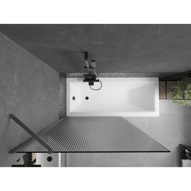 Mexen Next parawan nawannowy 1-skrzydłowy 100 x 150 cm, prążki, gun metal - 895-100-000-00-09-95
