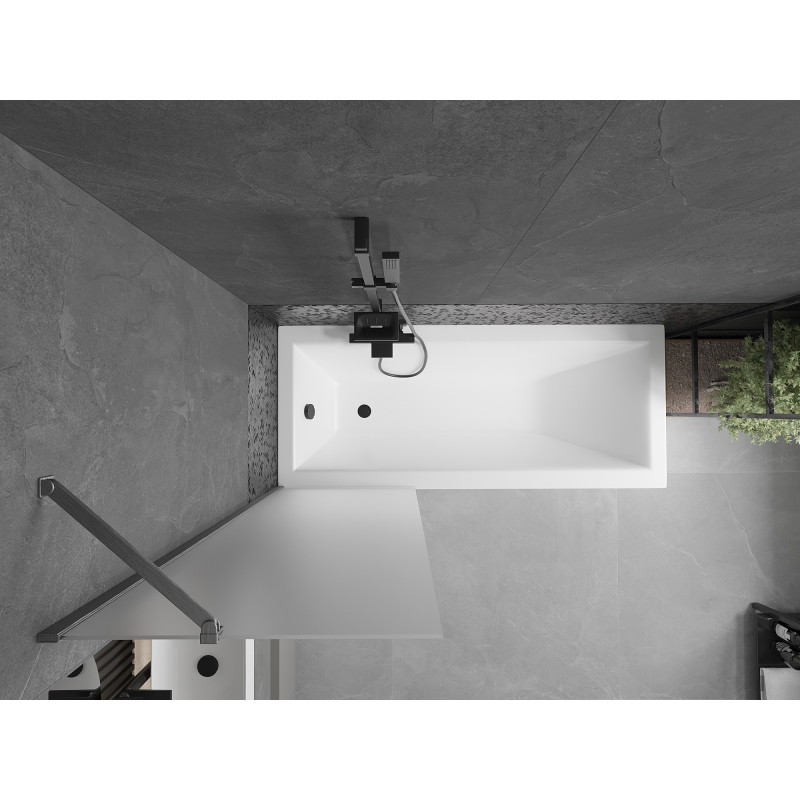 Mexen Next parawan nawannowy 1-skrzydłowy 60 x 150 cm, szron, gun gray szczotkowany - 895-060-000-00-30-66