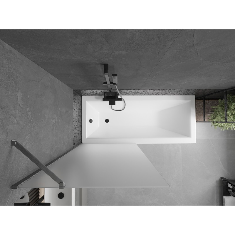 Mexen Next parawan nawannowy 1-skrzydłowy 80 x 150 cm, szron, gun gray szczotkowany - 895-080-000-00-30-66