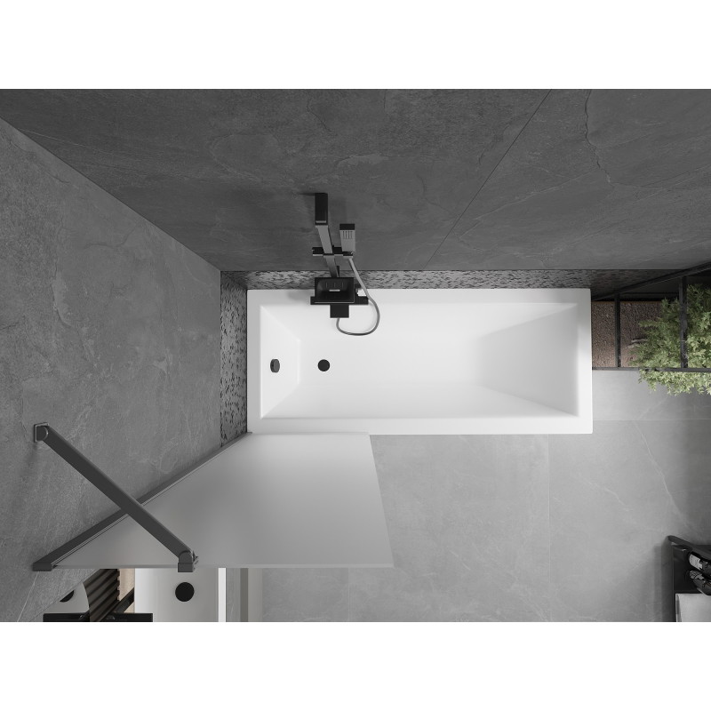 Mexen Next parawan nawannowy 1-skrzydłowy 60 x 150 cm, szron, gun metal - 895-060-000-00-30-95