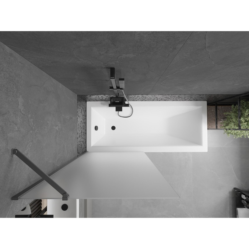 Mexen Next parawan nawannowy 1-skrzydłowy 80 x 150 cm, szron, gun metal - 895-080-000-00-30-95