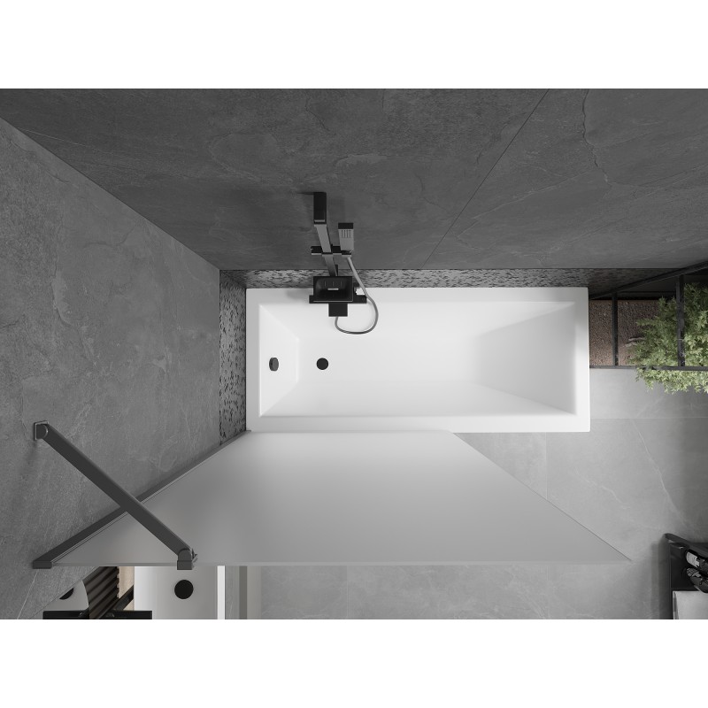 Mexen Next parawan nawannowy 1-skrzydłowy 100 x 150 cm, szron, gun metal - 895-100-000-00-30-95