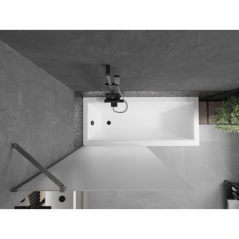 Mexen Next parawan nawannowy 1-skrzydłowy 90 x 150 cm, szron, gun gray szczotkowany - 895-090-000-00-30-66