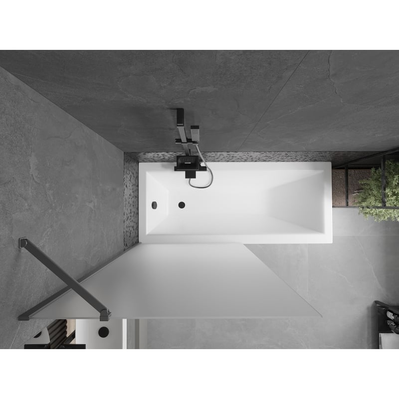 Mexen Next parawan nawannowy 1-skrzydłowy 90 x 150 cm, szron, gun metal - 895-090-000-00-30-95