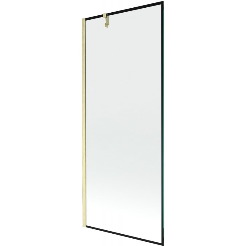 Mexen Next parawan nawannowy 1-skrzydłowy 80 x 150 cm, czarna ramka, złoty szczotkowany - 895-080-000-00-70-55