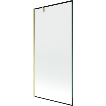 Mexen Next parawan nawannowy 1-skrzydłowy 90 x 150 cm, czarna ramka, złoty szczotkowany - 895-090-000-00-70-55