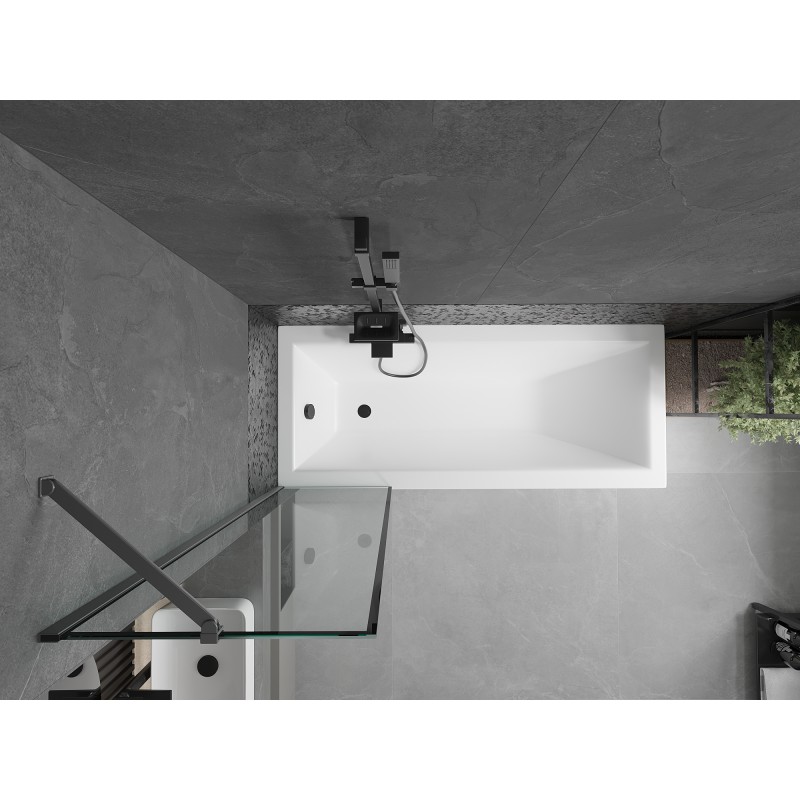 Mexen Next parawan nawannowy 1-skrzydłowy 50 x 150 cm, czarna ramka, gun metal - 895-050-000-00-70-95
