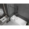 Mexen Next parawan nawannowy 1-skrzydłowy 70 x 150 cm, czarna ramka, gun metal - 895-070-000-00-70-95