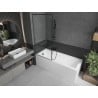 Mexen Next parawan nawannowy 1-skrzydłowy 80 x 150 cm, czarna ramka, gun metal - 895-080-000-00-70-95