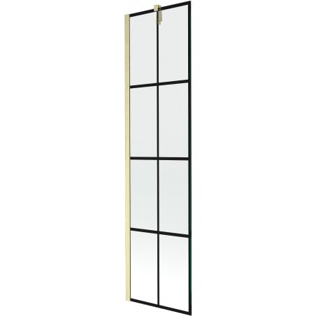 Mexen Next parawan nawannowy 1-skrzydłowy 50 x 150 cm, czarna kratka, złoty szczotkowany - 895-050-000-00-77-55