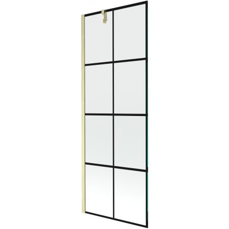 Mexen Next parawan nawannowy 1-skrzydłowy 70 x 150 cm, czarna kratka, złoty szczotkowany - 895-070-000-00-77-55