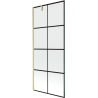 Mexen Next parawan nawannowy 1-skrzydłowy 80 x 150 cm, czarna kratka, złoty szczotkowany - 895-080-000-00-77-55