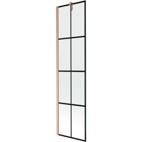 Mexen Next parawan nawannowy 1-skrzydłowy 50 x 150 cm, czarna kratka, miedź szczotkowana - 895-050-000-00-77-65