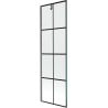 Mexen Next parawan nawannowy 1-skrzydłowy 60 x 150 cm, czarna kratka, gun gray szczotkowany - 895-060-000-00-77-66