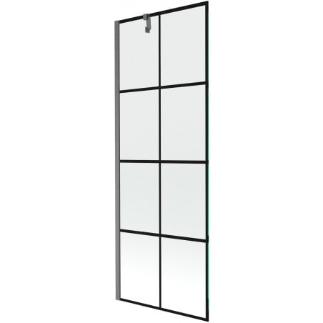 Mexen Next parawan nawannowy 1-skrzydłowy 70 x 150 cm, czarna kratka, gun gray szczotkowany - 895-070-000-00-77-66