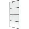 Mexen Next parawan nawannowy 1-skrzydłowy 80 x 150 cm, czarna kratka, gun gray szczotkowany - 895-080-000-00-77-66