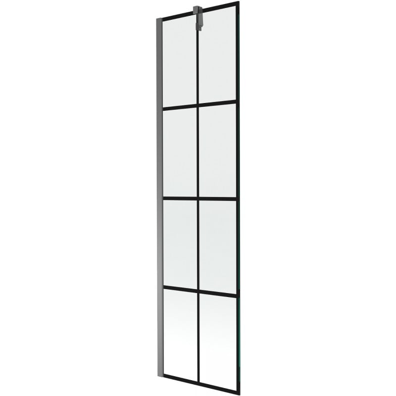 Mexen Next parawan nawannowy 1-skrzydłowy 50 x 150 cm, czarna kratka, gun metal - 895-050-000-00-77-95